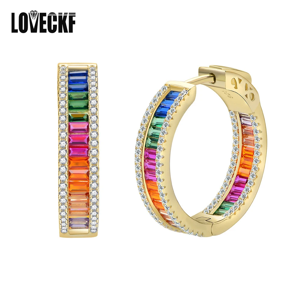 

New S925 Silver Plated 14K White&Gold Colors Cubic Zirconia Diamond Earrings for Woman Party Festive Anniversary Jewelry Gifts