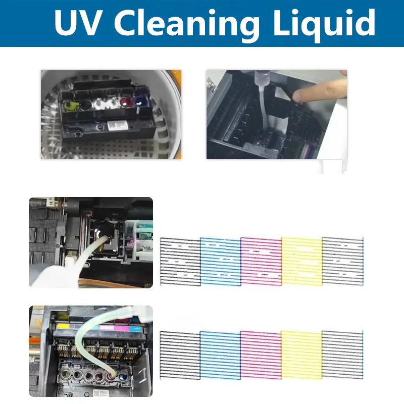 Epson Roland Mimaki UV 프린터 용 250ML UV 청소 액체 UV 프린트 헤드 청소 솔루션 용 청소 유체 UV 잉크 클리너