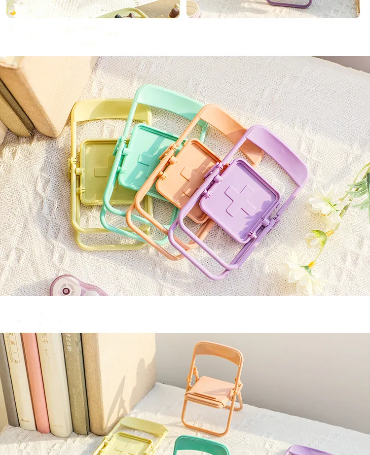 Universal Foldable Desk Phone Holder For iPhone 13 12 11 X Samsung Huawei Xiaomi Cute Chair Mobile Phone Stand Lazy Live Bracket iphone charging dock