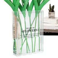 Book Vase For Flowers Transparent Acrylic Vases Decorative Hydroponic Plant Vase Creative For The Wall Glass Dining Room Kitchen 1