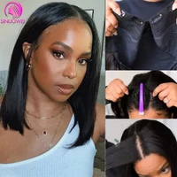 Perruques courtes bob en V pour femmes, perruques courtes droites en cheveux humains, sans colle, perruque U-part, perruques courtes bob brésiliennes en cheveux humains 4