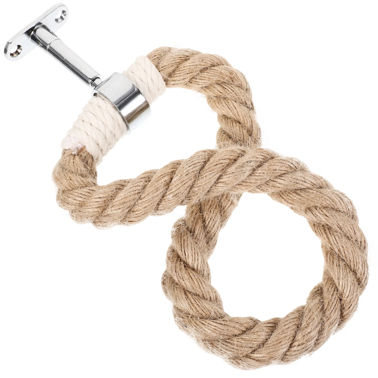 Wooden Towel Rack Vintage Decor Hangers Rope Holder Iron Rings for Bathroom Wall