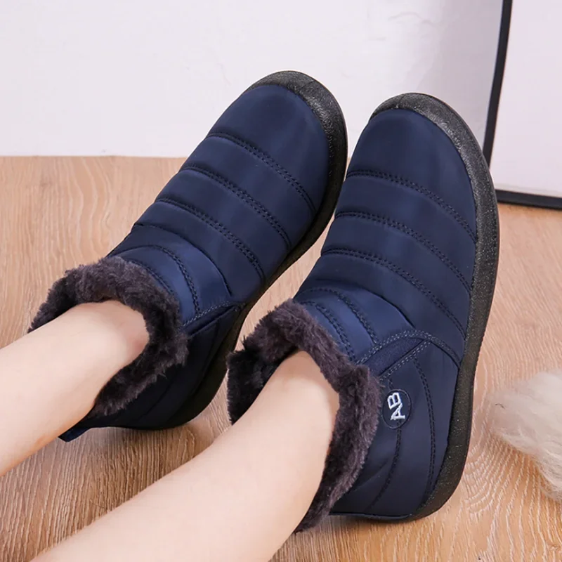 

Size 43 Winter Low Cut Women's Boots For Warmth Snow Boots Waterproof Cloth Women's Cotton Shoes Casual Women's Shoes