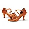 CLYFAN Quality Women's Silk Satin Latin Dance Shoes Professional Ballroom Salsa Pratice Performance Dacing Shoes 3