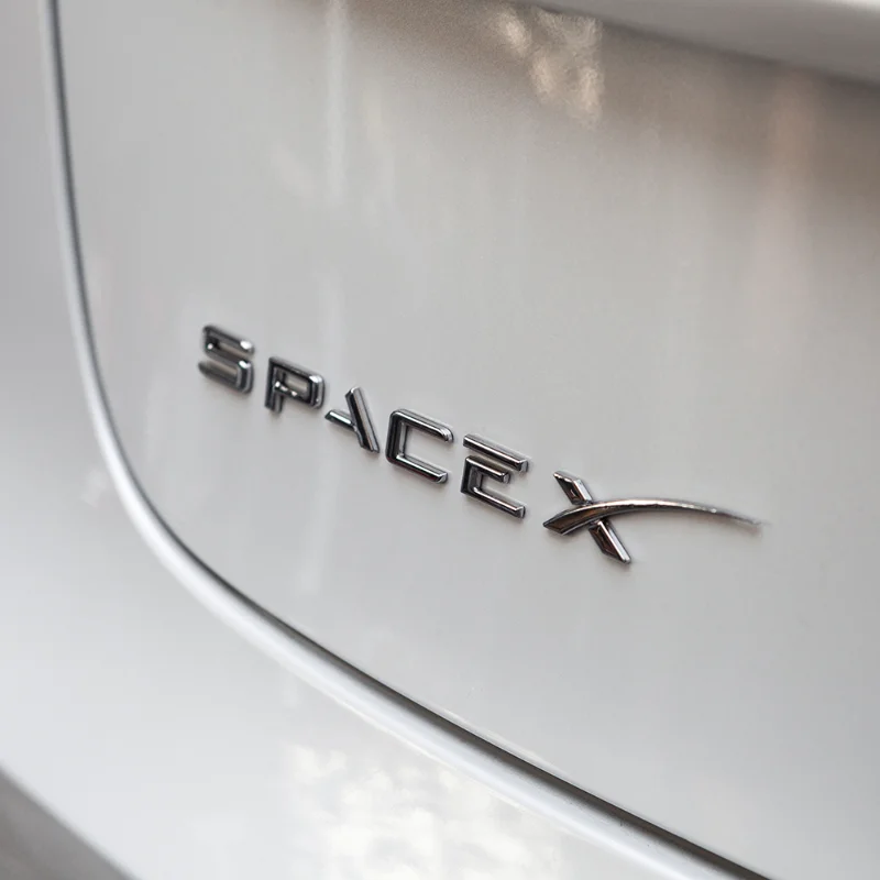 For Tesla Model 3 X Y S Spacex Logo Sticker Letters Tail Letter Label Emblem Car Accessories Stickers Emblems Zinc Alloy SPACEX