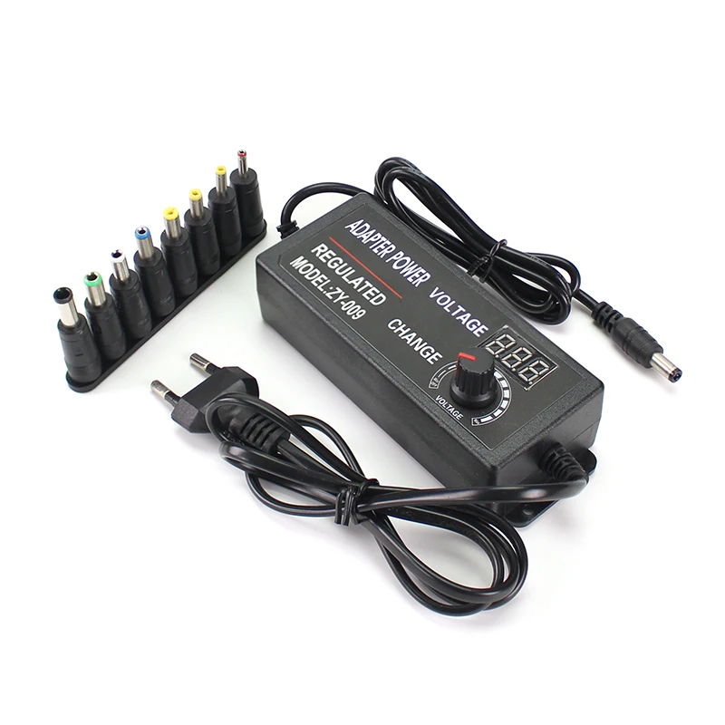 Alimentatore Universale Regolabile AC/DC 9-24V 3A 72V: Per Motori, LED, Router E Altro, Cavo 2m