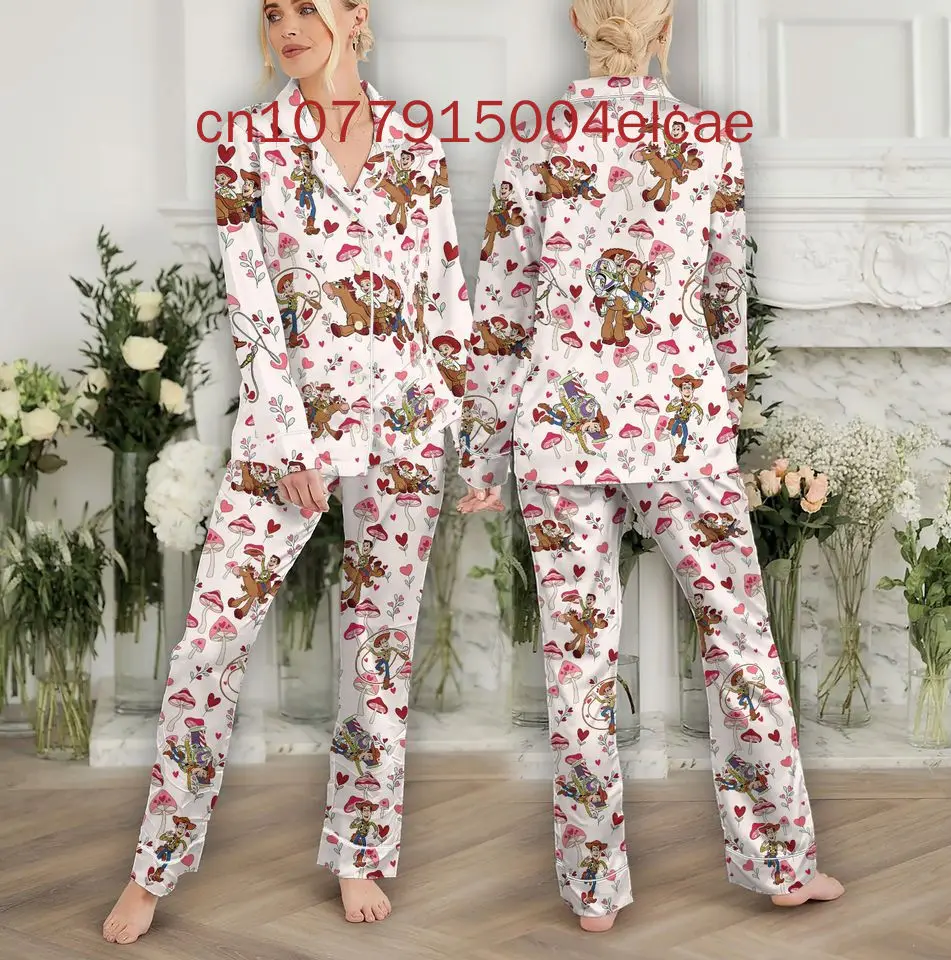 Toy Story Christmas Pajama Set 3D Printed Casual Men's and Women's Long Sleeve Shirt Pajama Set 3