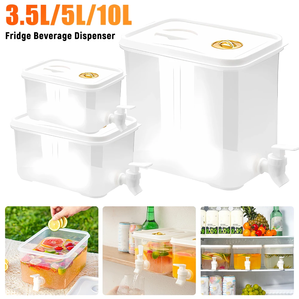 Fridge Kettle 3.5/5/10L Cold Water with Faucet Beverage Dispenser for Summer Party