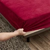 WOSTAR Warm winter plush fitted sheet elastic mattress cover fluffy coral fleece bed linen luxury double bed velvet protector 4
