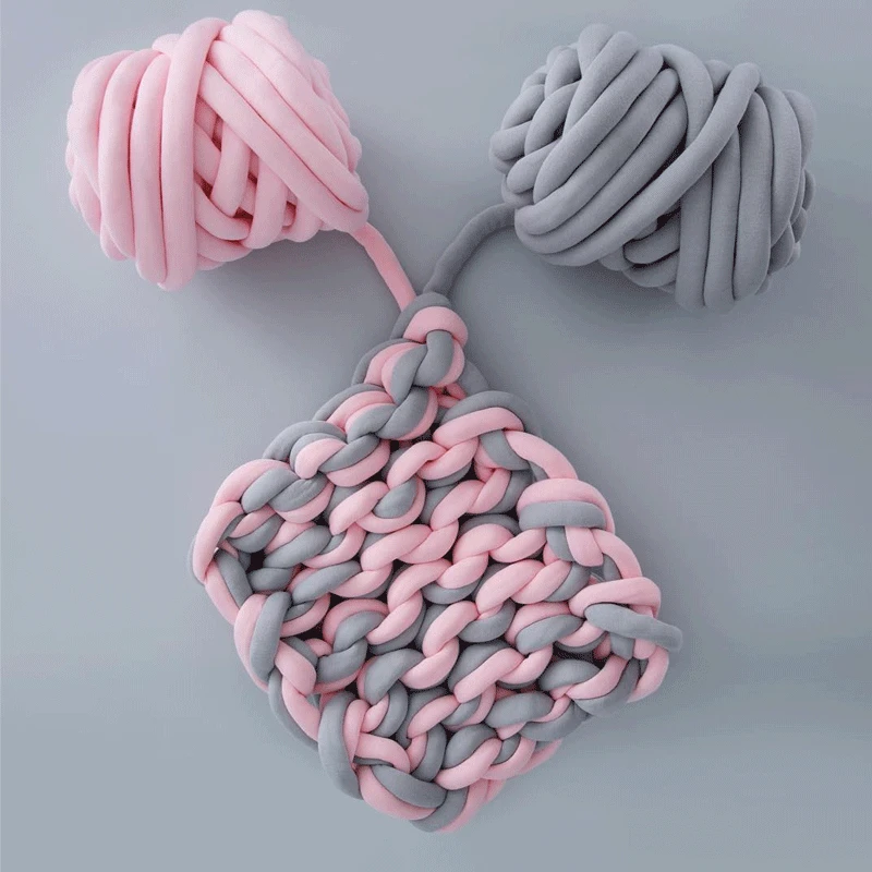 

250g Thick Super Bulky Chunky Yarn for Hand Knitting Crochet Soft Big Cotton DIY Arm Knitting Roving Spinning Yarn for Blanket