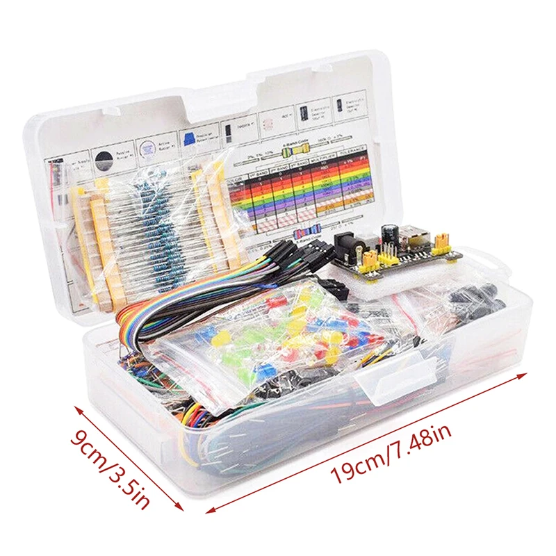 Kit électronique de démarrage à monter soi-même, 830 points d'attache, planche à pain pour Arduino UNO R3, Kit de composants électroniques avec boîte