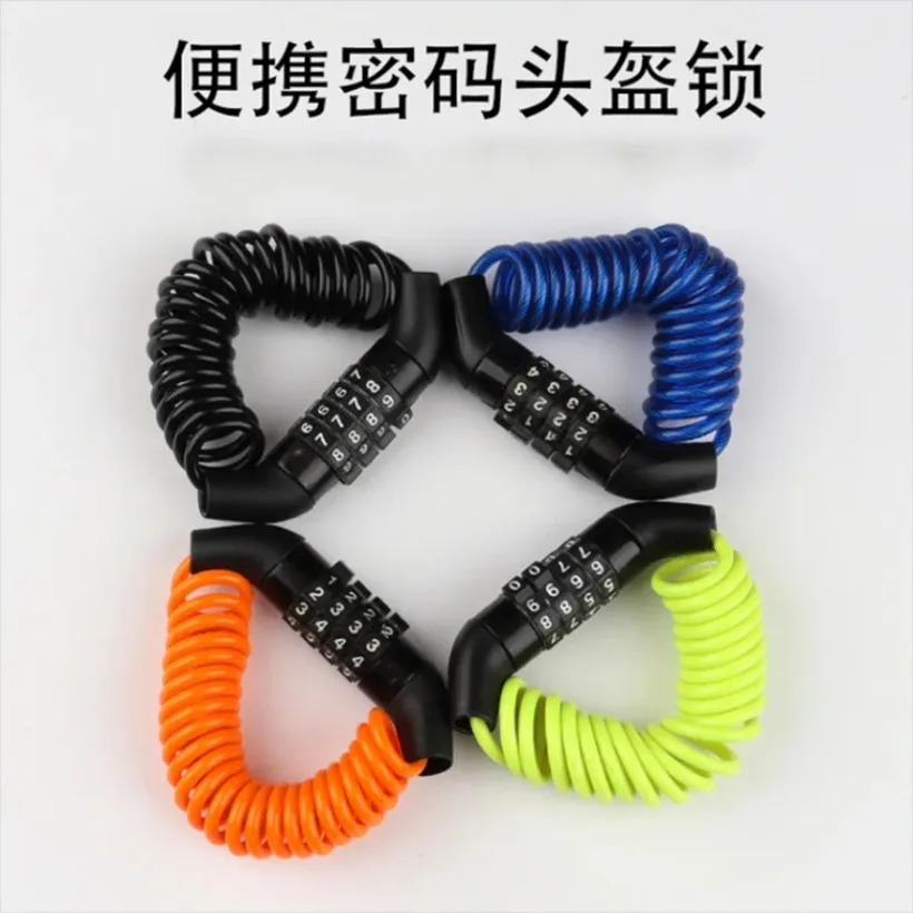 

Helmet Lock Anti-theft 4 Digit Password MTB Road Bike Locks For Scooter Motorcycle Portable Cycling Bicycle Cable Lock 1PC