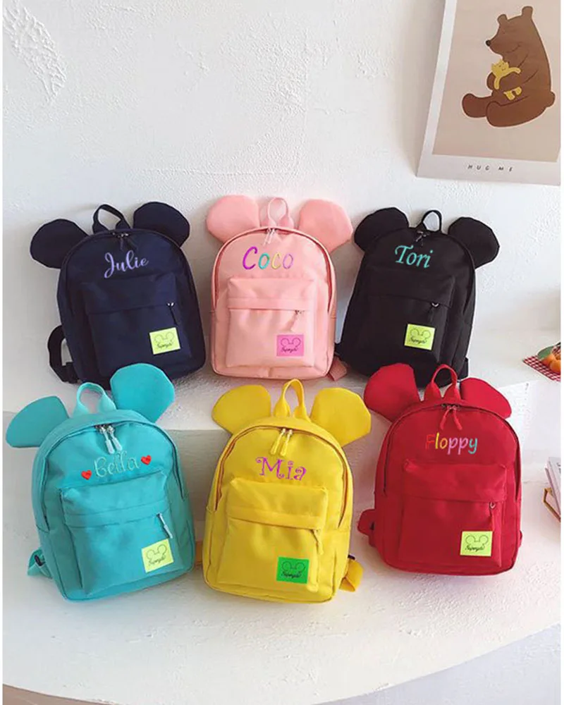

Personalized Embroidery Cartoon new backpack cute fashion backpack children's travel bag Fashion simple schoolbag for children