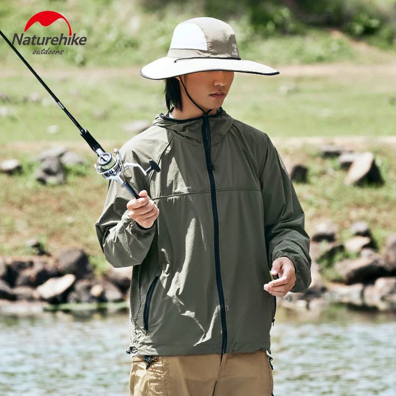 Naturehike UPF500+ Camping Long Sleeve Hoody Summer Men Sun UV Protection Outdoor Quick Dry Clothing Jacket Beach Sweatshirt