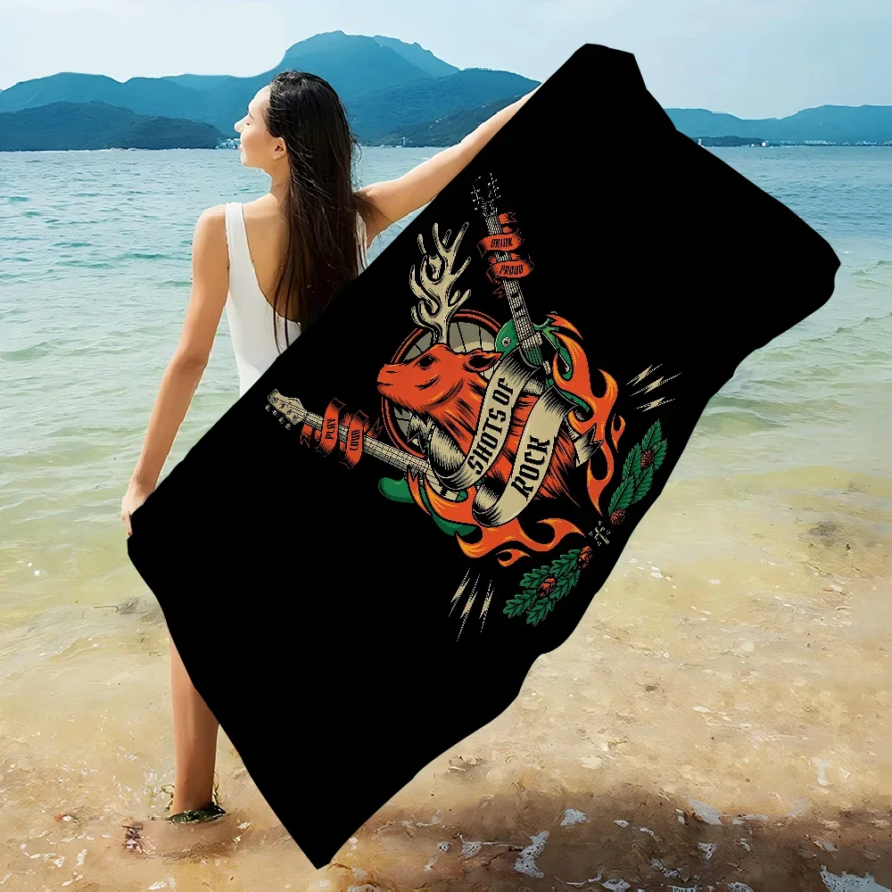 J-Jagermeister LOGO Big Microfiber Beach Towels Quick Dry Towel Sand Beach Towels Pool Towel for Travel Swim Pool Yoga 5
