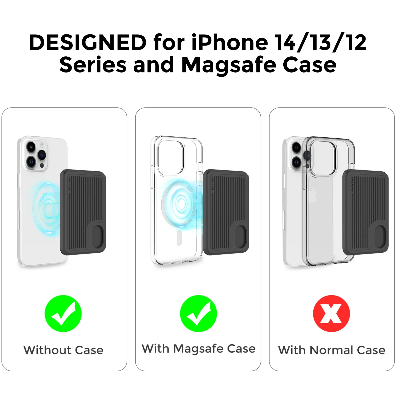 Magnetic Silicone Card Sleeve Wallet with MagSafe Compatibility
