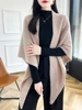Women 100% Merino Wool Shawl Cardigan Spring Autumn Winter Soft  Pure Colour Cashmere Scarf Sweater Korean Fashion Shawl Tops 6