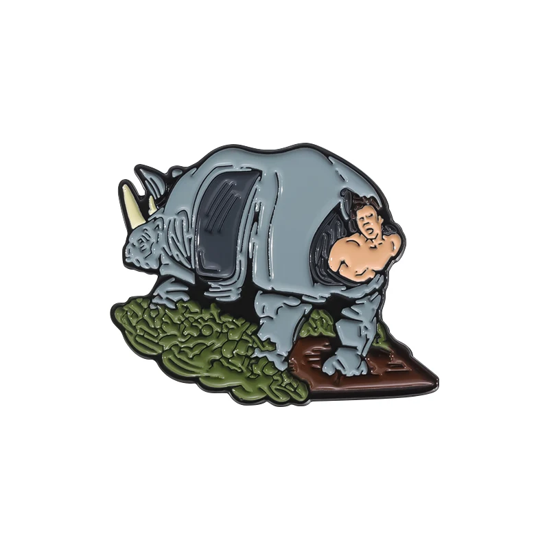 Ace Ventura Nashorn Emaille Pin Custom Fun Movie Broschen Revers Abzeichen Jacke Zubehör Verrückter Stil Schmuck Geschenk für Fan Freunde