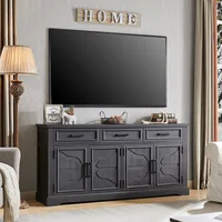 TV Stand for TVs Up to 75", 66" Wide Entertainment Center with 4 Door & 3 Drawers, Media Console Table for Living Room, Black 1