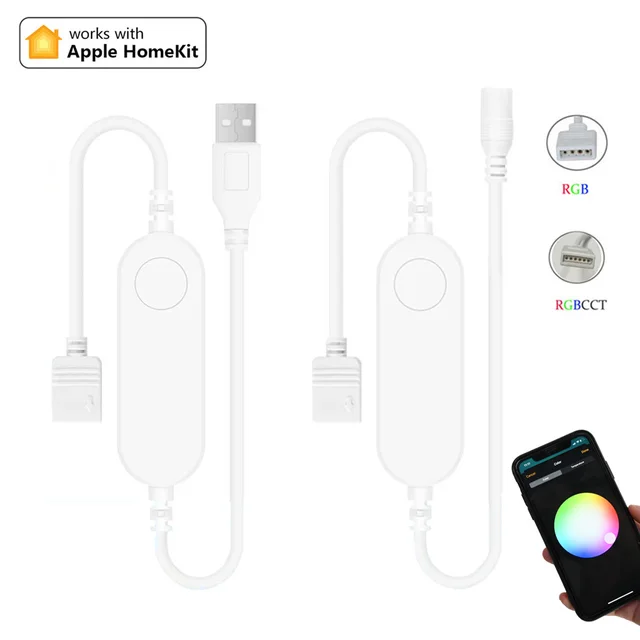 Homekit WiFi สมาร์ท LED Controller Dimmer 5V USB DC 12V 24V Siri Voice Control สําหรับ RGB RGB + CCT RGBCW Strip Light 4 ขา 6 ขา 1