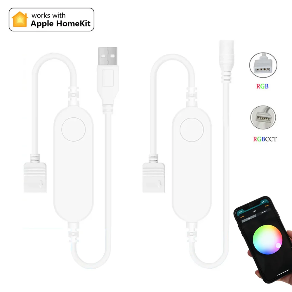 Homekit-WiFi-Smart-LED-Controller-Dimmer-5V-USB-DC-12V-24V-Siri-Voice ...