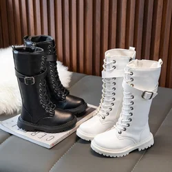 Girls Snow Boots 2022 Autumn Winter Plush New Children Knee-High Fashion Boots Platform Boots Shoes for Princess Kids SIZE 27-37