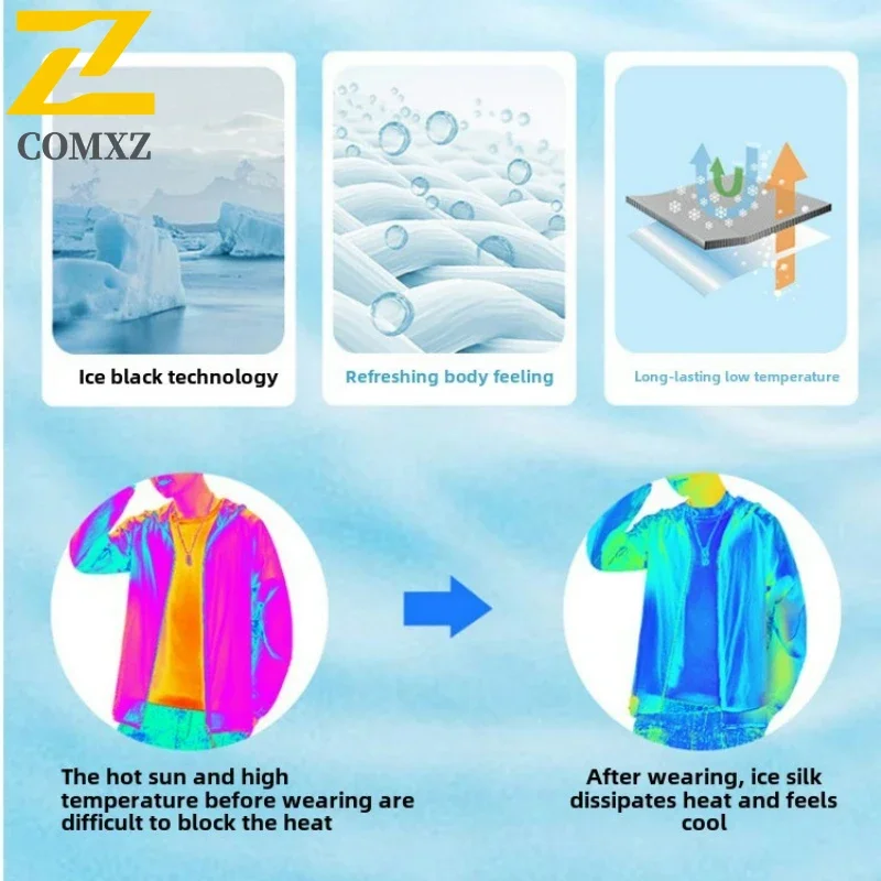 COMXZ Mens Long Sleeve Air Conditioner Jacket 4 Fan Cooling Work Wear for Electrician Fishing Outdoor Sun Protection Summer