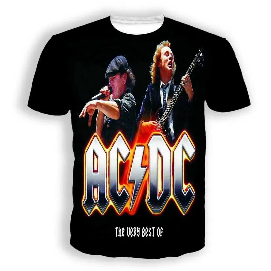 

New Fashion Women/Men's 3D Print AC DC Band Casual T-shirts Hip Hop Tshirts Harajuku Styles Tops Clothing C2