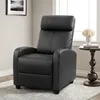 Living Room Massage recliner Adjustable PU leather recliner Home Theater seat Modern adult single sofa with footstool, black 1