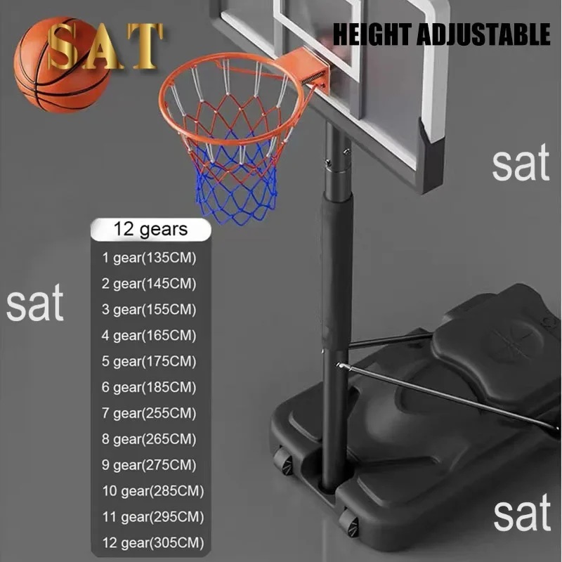 Um suporte de basquete móvel para adultos e crianças, cesta cerceau ajustável, tir intérieur et extérieur,