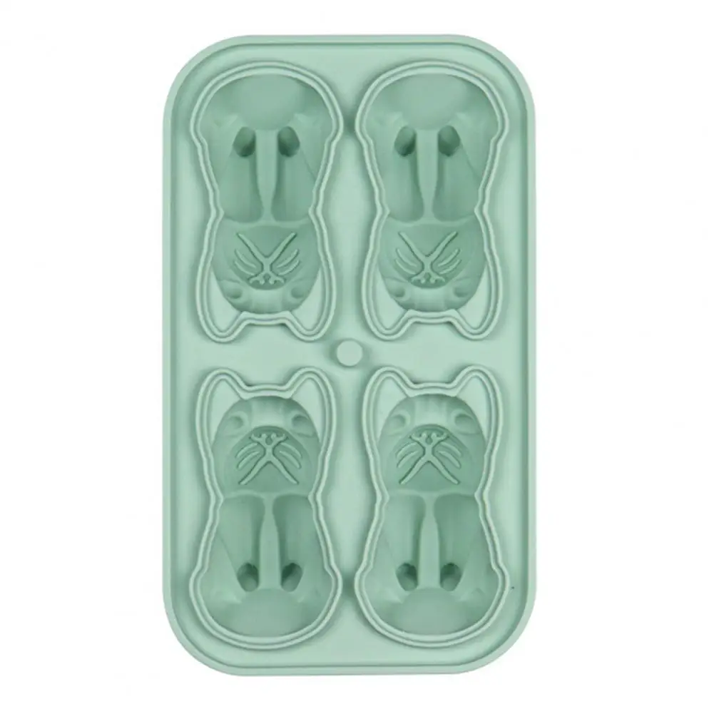 French Bulldog Ice Cube Mold, 4 Hole Fun Shapes Large Frenchie Bull Do -  Gift Splash