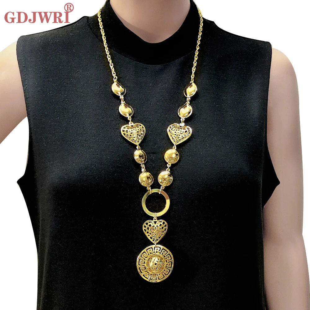 Long Three Layers Trendy For Women Jewelry Statement Necklace Personality Long African Beads Pendant Maxi Collar Chain