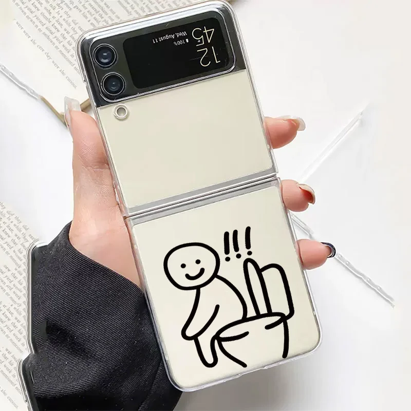 Simple Funny Matchstick Men Couple Transparent Clear Case