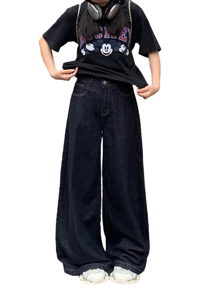 여성용 아메리칸 레트로 패션 청바지, 하이 웨이스트, 루즈 스트리트, 캐주얼, 루즈 슬림 팬츠, 여성 시클리, 여름