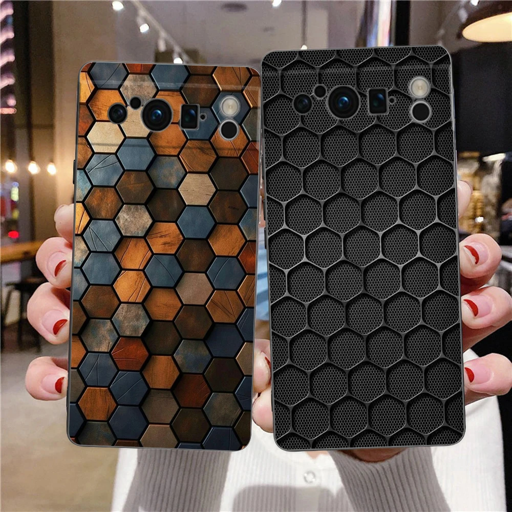 Honeycomb Pattern Black TPU Bumper Phone Case