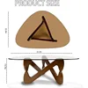 Triangle Coffee Table Glass Coffee Table for Living Room Mid Century Modern Coffee Table with  Minimalist Living Room，32.3 3