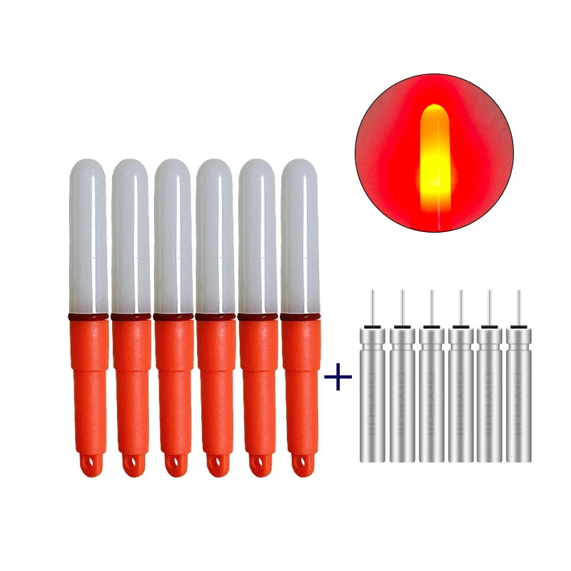 6PCS Electronic Light Stick + 6CR425 Fish Attracting Light Stick Bright Stick Ocean Sea Fishing Luminous Fishing Accessories
