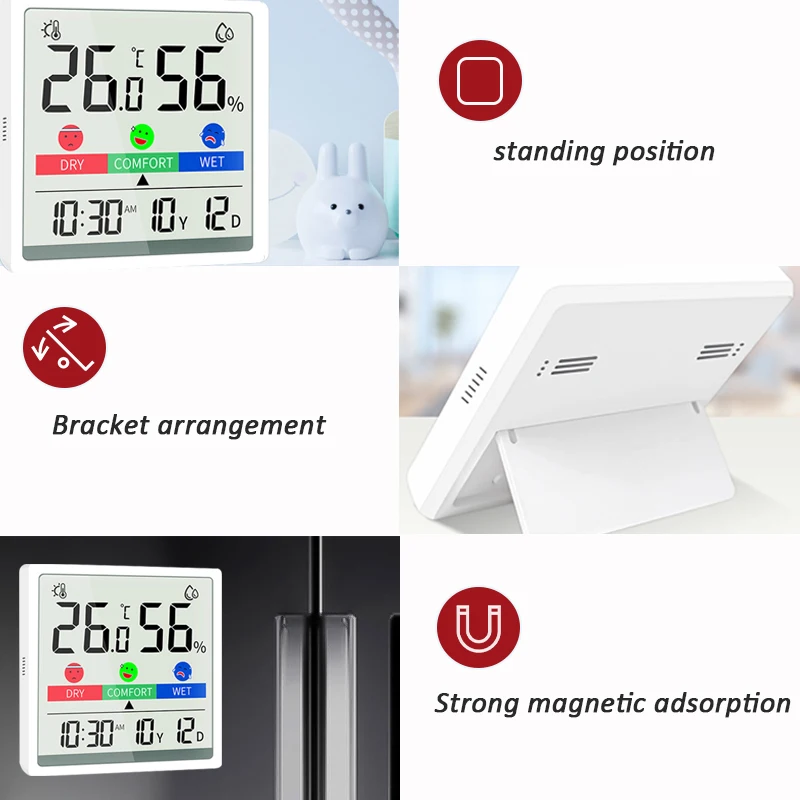 Digital Hygrometer Indoor Temperature Humidity Meter Sensor Weather Station Large Screen LCD digital thermometer
