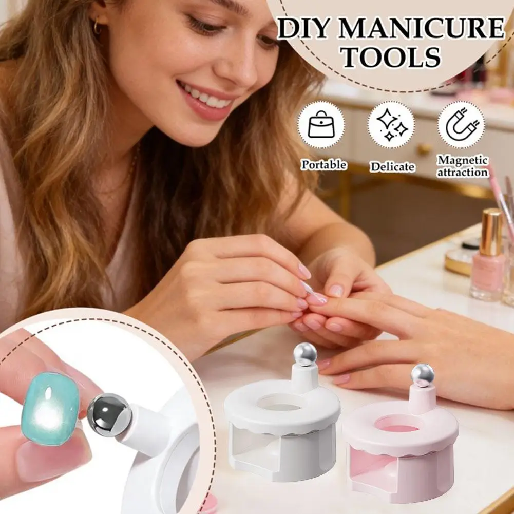 360 °   회전식 고양이 눈 네일 자석 도구, 유리 구슬 라이트 네일 아트 효과를 위한 다면체 자석 정밀 도구