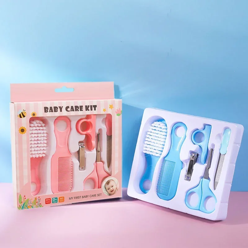 Baby Care Set Safe Nail Clippers Soft Comb Brush Care Combination Hair Comb Grooming Brush Set Nail Trimmer Kit Healthcare Tools