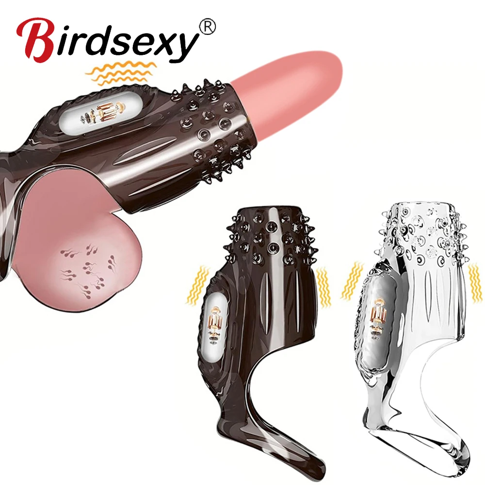 Penis Sleeve Extensions Condom Male Enlargement Delay Vibrators Clits Massager Cock Ring Vibrating Penis Cover Sex Toys For Men