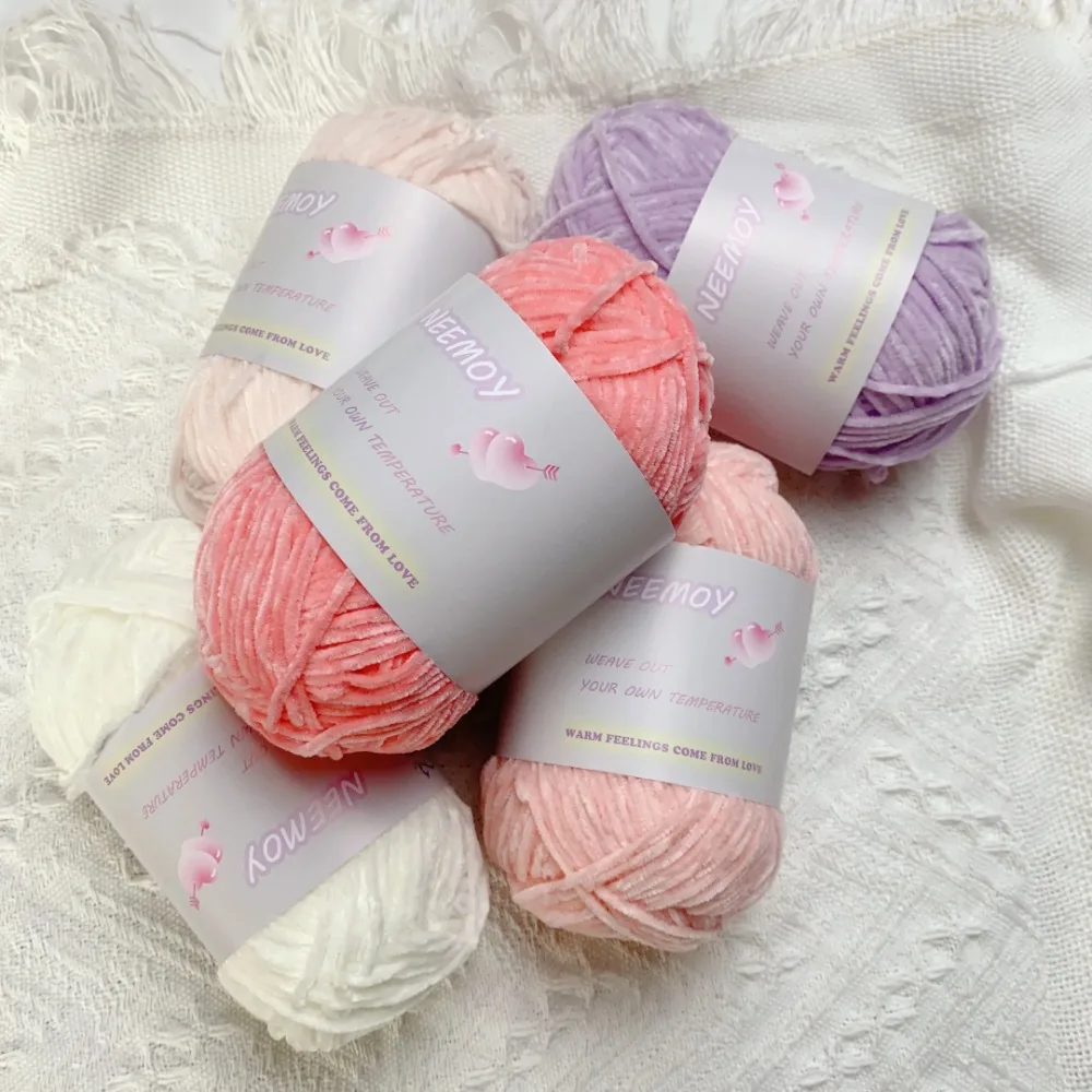 40g Pile Yarn Soft Chenille Yarn for Knitting Velvet Texturized Knitted Crochet Yarn Warm Line Threads To Knit Needlework Doll 3