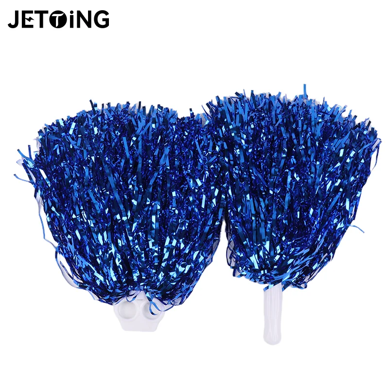 2Pcs Double Hole Finger Ring/ Handle Style Cheerleading Pom Poms Cheer Balls For Hand Dance Women Girl Kids Pompoms Accessories