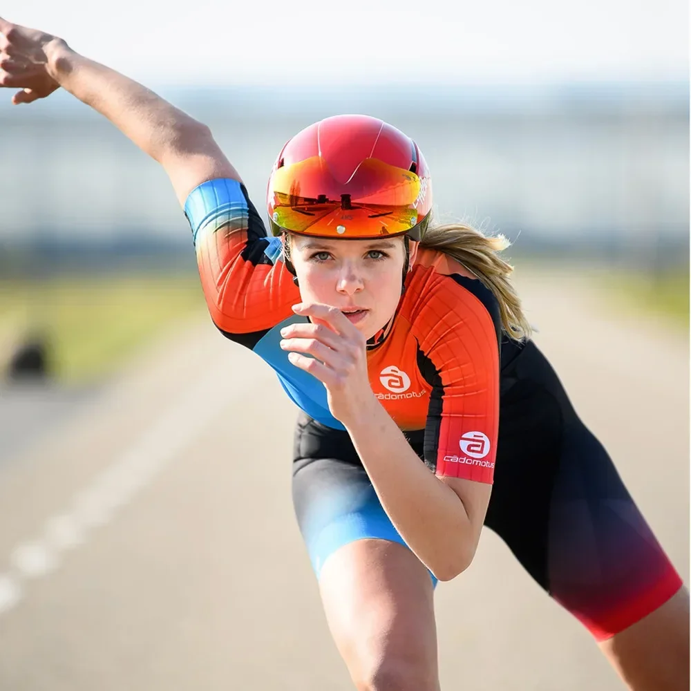 Women Cadomotus Running Suit Speed Inline Roller Skate Jumpsuit Fast Skating Cycling Roller Skating Suit Bike Skinsuit Clothes
