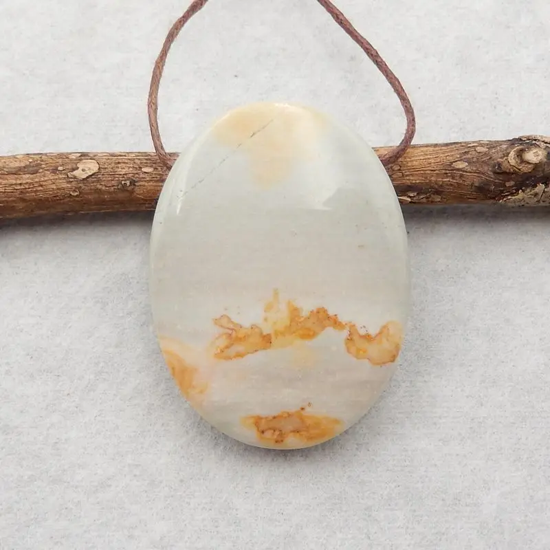 

On Sales Semiprecious Natural Stone Wave Jasper Side Drilled Necklace Pendant Bead 40x30x8mm 19g
