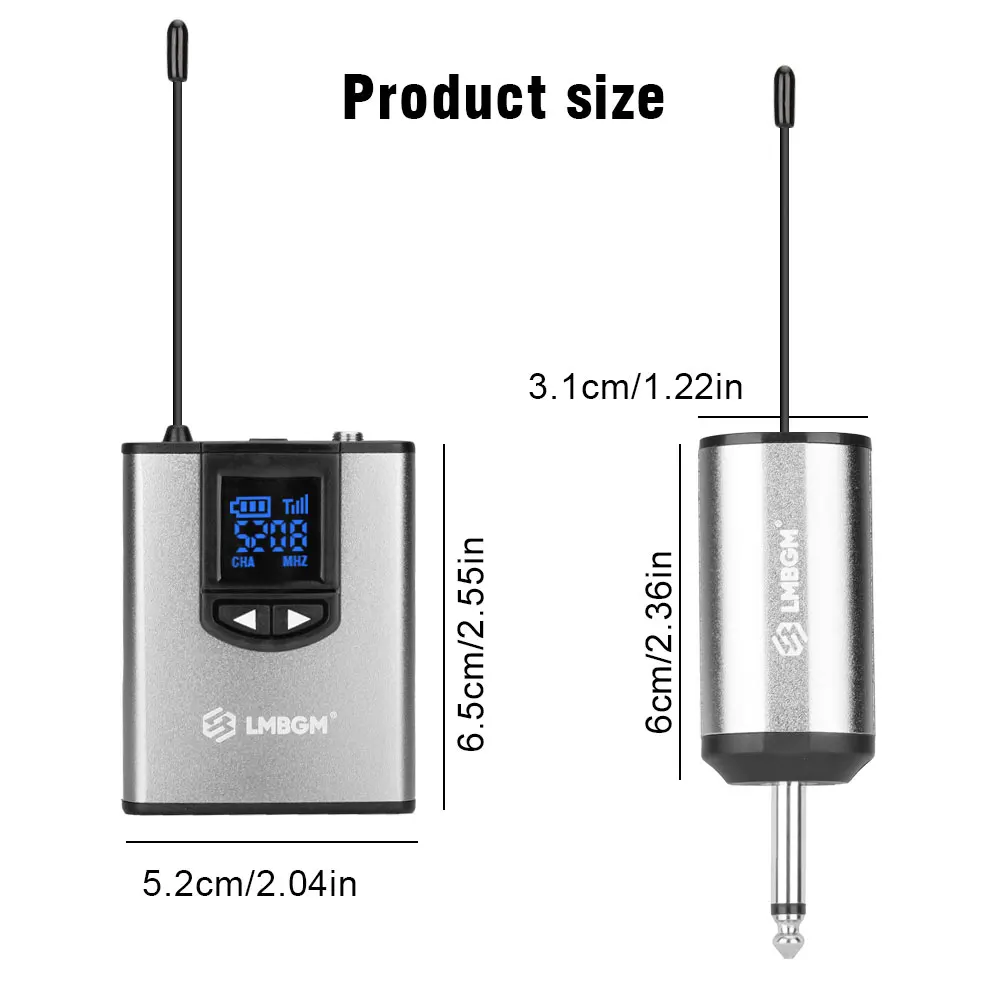 LMBGM-MK36 UHF Wireless Microphone System Mini Bodypack Lavalier/Headset Mics Metal Material Long Battery Life for Live,Teaching