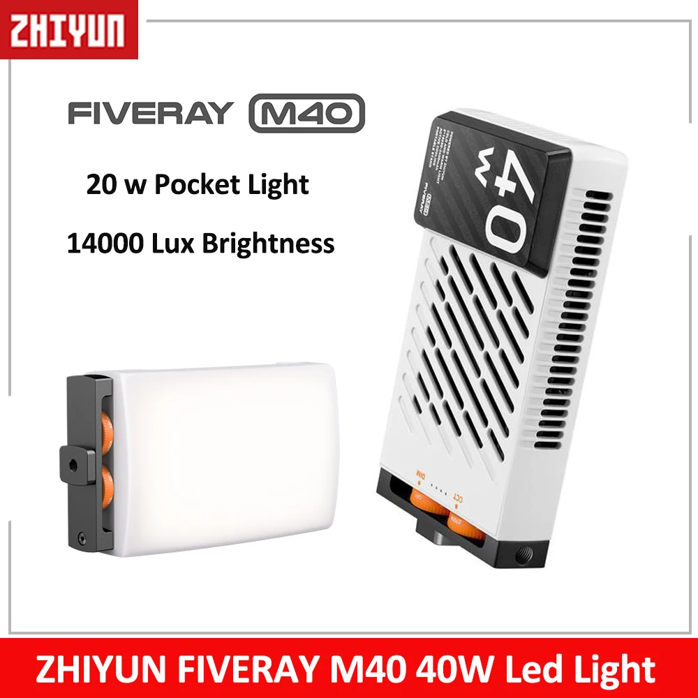 

ZHIYUN FIVERAY M40 40W Led Lights Handheld Pocket Light Photo Video Lamp Fill Light Photography Lighting for Youtube/Tiktok