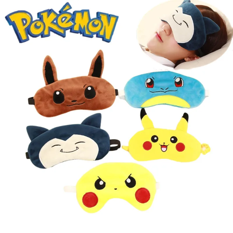 Hot Pokemon Sleep Mask Eye Mask Eyeshade Cover Shade Eye Patch Soft Portable Squirtle Figures Blindfold Cosplay Pikachu Eyepatch