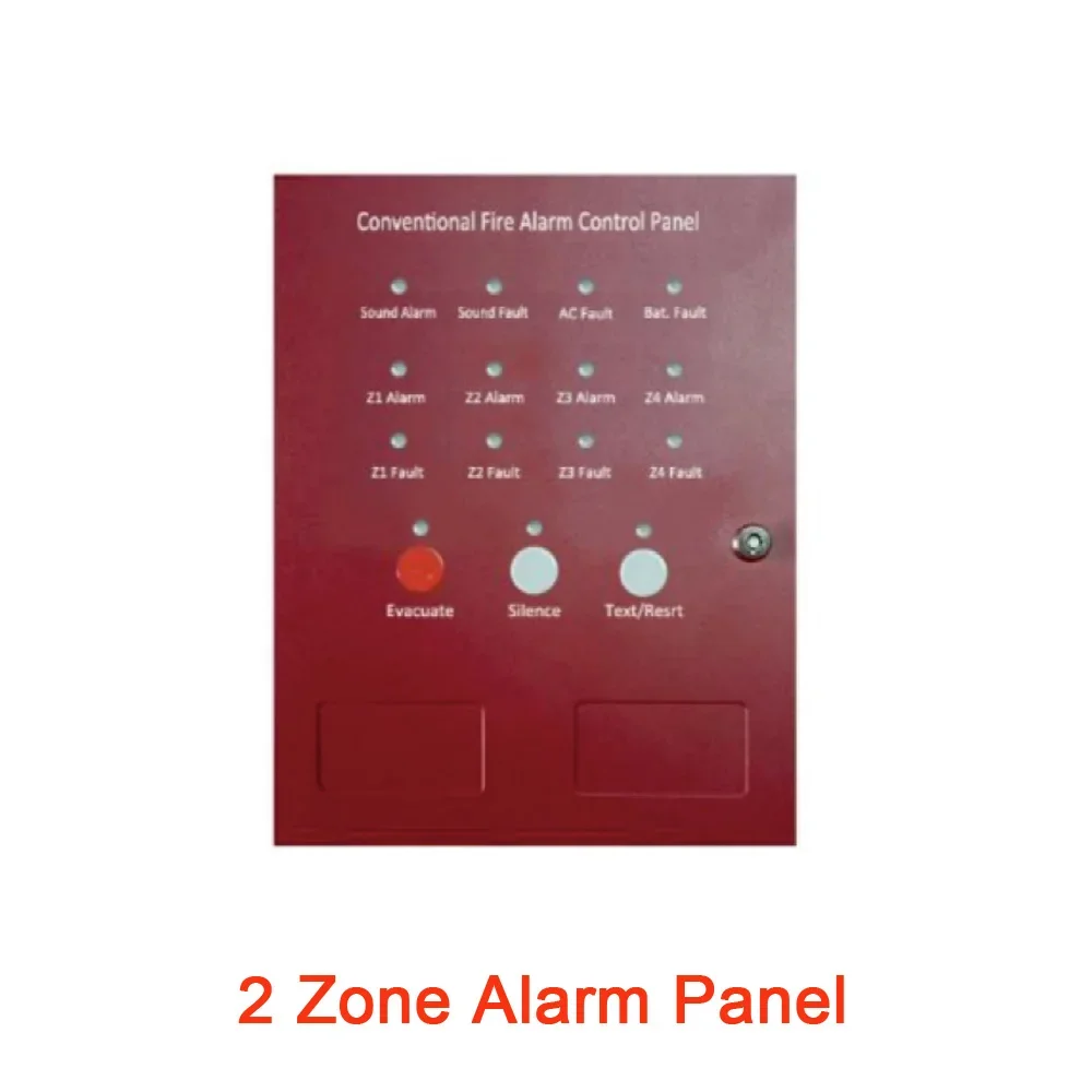Conventional Fire Alarm Control Panel With Smoke Detector And Heat Detector Emergency Call Point Button Not Addressable