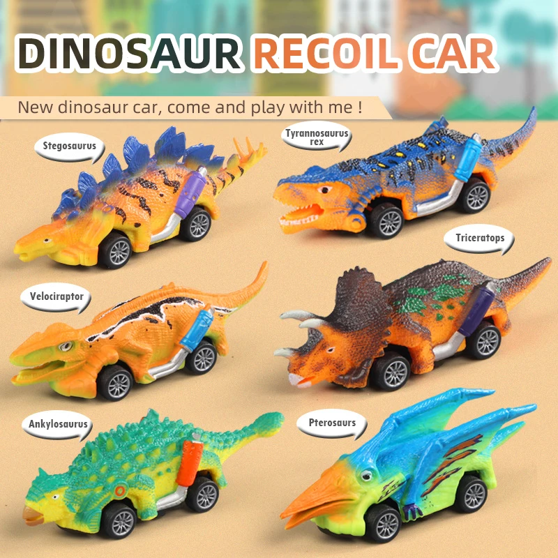 Pull Back Car Baby Toys Children's Toys Dinosaur Inertial Car Mini Model Car Childern Gift Dinosaur Vehicle Toys for Boys 4pcs dinosaur car toy mini simulation animal car model early educational toy gift for kids